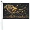 Mexpekil Bandiere luminose della costellazione del Leone, 1,5 x 0,9 m, con occhielli, bandiera decorativa a doppia faccia per festival, per esterni, per la Coppa del Mondo di calcio, strada, feste