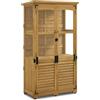 MCombo M MCombo casetta da giardino in legno, casetta resistente alle intemperie, casetta da giardino per attrezzi da esterno per terrazza balcone, 87×46×160 cm (naturale)