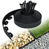 Aufun 10mx5cm Bordo per Prato Flessibile in Plastica con 30 Ancoraggi a Terra, Sistema di Barriera per Radici del Bordo del Letto, Bordo del Giardino in Pietra per lastricati(10 m, nero)