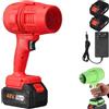 Generico Seese Pro Soffiatore Elettrico Senza Fili - Soffiatore Aspirapolvere 2 in 1 Portatile, 35000 RPM Ultra Potente, 40 Minuti Autonomia, Leggero per Giardino, Cortile, Foglie, Prato (Red,2 Battery)