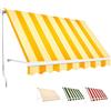 Paluplus Tenda da Sole a Caduta, Misura 250x250 cm, Senza Cassone con braccio avvolgibile e Braccetti Fermatenda, Telo Resistente 280 g/m², per Balcone e Terrazzo -3932F -7,3 (Giallo e Bianco)