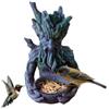 Generico Mangiatoia per uccellis all'aperto con albero antico millenario, scultura per l'alimentazione degli uccellis integrata nell'albero, con gancio nascosto nel buco della serratura, patio esterno, cortile
