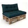 POKAR Set di Cuscini per Europallet Imbottito da 2 pezzi: 1x Cuscino-sedile 120x80cm + 1x Cuscino-schienale 120x40cm, per Divano da Giardino, per Interno ed Esterno, senza Pallet, verde scuro
