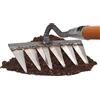 LINGJIONG Rastrello per erbacce da giardino, in metallo, 4/5/6/7 denti, rastrello da giardino, rastrello per , diserbo, pietra, ghiaia, radice e rastrello da giardino