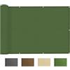 Home Tresor - Telo Copri Balcone Cm. 90 x 500, Schermo Protettivo Divisorio Parasole Paravento Antipioggia Frangivista Ringhiera Privacy HDPE UV, Tinta Unita Verde