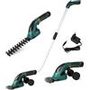 LIFERUN Cesoie per erba a batteria, 7,2 V, 2 in 1, con manico telescopico, batteria e caricabatterie, per tagliaerba, maneggevoli, con 2 diversi coltelli