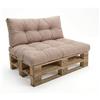 POKAR Set di Cuscini per Europallet da 2 pezzi: 1x Cuscino-sedile 120x80cm + 1x Cuscino-schienale 120x40cm, per Divano da Giardino, per Interno ed Esterno, senza Pallet, beige