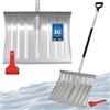 KOTARBAU® Set di pala da neve per auto 50 cm con manico in alluminio 138 cm + raschietto per il ghiaccio auto per la rimozione della neve grattacielo auto con bordo in gomma Snow Shovel Car