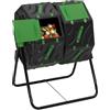 IDMarket - Bidone per compost rotante a doppia vasca da 140 l