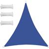 GLIN Tenda da Sole Tenda a Vela Impermeabile Rettangolo Quadrato Triangolare Tendalino 1.6x1.6x1.6m Tenda da Sole Telo Parasole Ombreggiante per Esterno Terrazzo Balcone Giardino Blu Reale