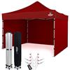 BRIMO Economica Star gazebo pieghevole 3x3 tetto impermeabile al 100% 3 pareti laterali 8 perni di ancoraggio copertura protettiva per tenda da giardino padiglione richiudibile rosso