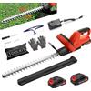 Kartols Tagliasiepi a batteria professionale, 21 V, tagliasiepi elettrico con batteria e caricabatterie, lunghezza di taglio 51 cm, distanza dei denti 15 mm, doppia lama di taglio, tagliasiepi a batteria per
