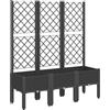 vidaXL Fioriera da Giardino con Traliccio Nera 120x40x142 cm in PP