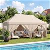 Devoko Gazebo 3x6 Pieghevole con Pareti Laterali, Gazebo con Altezza Regolabile, Telo in Tessuto Oxford Impermeabile, Tenda Robusta e Duratura per Matrimoni, Esterno, Giardini e Feste, Beige
