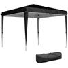 Outsunny Gazebo 3x3 m Pieghevole Pop Up ad Altezza Regolabile con Fori di Drenaggio, Gazebo da Esterno in Metallo e Tessuto Oxford con Sacca di Trasporto, UV50+, per Giardino, Feste, Campeggio, Nero