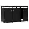 Blumfeldt - Copri Bidone della Spazzatura - Resistente Acciaio Zincato, 3 Sportelli & Tetto a Fioriera, Adatto a Bidoni 60L/120L/240L, Serratura a Chiave, Design Moderno, Copribidone da Esterno