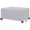 AXFZZRS Copertura per Mobili da Giardino,Oxford 420D per Coperture per Arredo Esterno,Copri Tavolo per Esterno Telo Antivento,Anti-vento, Anti-UV,per tavolo da patio rettangolare (180x90x75cm,Grigio)