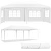 HOMASIS Gazebo Pieghevole 3 x 6 m, Tenda Impermeabile con Pareti Laterali e Finestre, Tendone da Giardino con Borsa per il Trasporto, Gazebo con Protezione UV per Matrimoni, Feste, Bianco (Modello 1)