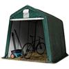 TOOLPORT Tendone Garage 2,4 x 3,6 m verde scuro, Costruzione Stabile in Acciaio con Telo PE Garage per Bicicletta
