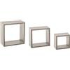 5 five simply smart 5five - Set di 3 mensole a cubo Fixy da parete, effetto rovere grigio, 3 misure, fissaggi invisibili - Per soggiorno, camera da letto, ufficio