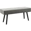 HOMCOM Panca Fondo Letto con Imbottitura, 100x36x45 cm, Grigio e Nero