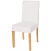 Mendler Sedia Littau ecopelle opaca soggiorno cucina sala da pranzo 43x56x90cm - bianco piedi chiari