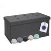 Blumtal panca contenitore + 2 scatole extra - panca camera da letto 76x38x38 cm - cassapanca contenitore da interno - panche contenitori - panca contenitore camera - baule da interno - in antracite
