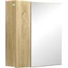 kleankin Mobile da Bagno con Specchio e 4 Ripiani Interni, Specchio Bagno Contenitore in Truciolato, 60x15x60cm, Color Legno