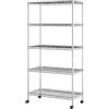 Seville Classics Per casa, cucina, ufficio, garage, camera da letto, armadio, lega, acciaio placcato, 5 ripiani, 76,2 cm di larghezza x 35,6 cm di profondità (nuovo modello)