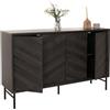 Mendler Credenza HWC-M50, Mobile cassettiera credenza Alta, Legno massello di Mango 94x151x40cm - Grigio Scuro