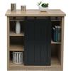 Mendler Cassettiera con anta scorrevole salotto industriale HWC-K75 84x80x40cm legno naturale chiaro