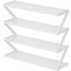 Syglawnd Organizzatore per scarpiera, scarpiera a 4 livelli, organizer salvaspazio in acciaio inossidabile, da appoggio, per armadio, camera da letto, pavimento, ingresso, bianco, scaffali autoportanti