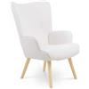 IDMarket - IVAR Poltrona scandinava in tessuto bouclette bianco
