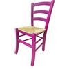 ZStyle Sedia Venezia Legno Colorata Ristorante Agriturismo Cucina Casa Paglia - Verde Blu Giallo Rosso (Fucsia)