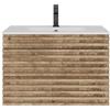UEV Mobile Bagno, con Lavabo in Ceramica, Lavabo Sospeso 75 cm, 2 Cassetti con Sistema di Chiusura Ammortizzata, Ampio Spazio Contenitivo, 75 x 45 x 46 cm, Naturale