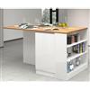 VE.CA.s.r.l. VE.CA - Isola da Cucina Balance - Credenza cucina - Ideale per una cucina completa - Ideale come tavolo da pranzo - Colore Bianco lucido/Wotan - Made in Italy