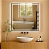 CLP Specchio da Bagno Jaffrey, Specchio da Bagno antiappannamento, Formato Orizzontale e Verticale, Specchio da Parete Illuminazione LED, Dimensione:80x80 cm