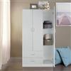 Bissolo Casa Armadio Multiuso Salvaspazio 90x42x180 cm Rovere Sbiancato, in Laminato, Perfetto per Casa, Soggiorno, Camera, Ingresso, Kit Smontato con Materiali di Qualità