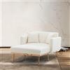 Soweiz Poltrona in stile moderno, schienale regolabile, divano pieghevole, adatta per soggiorno, camera da letto, studio, poltrona, 165 x 90 x 77 cm (bianco Teddy)