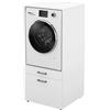 Arreditaly Mobile Lavatrice Con Cassettone E Mensola Estraibile Mobiletto Lavanderia O Asciugatrice Salvaspazio Con Vano Incasso Piano D' Appoggio E Contenitore Bagno Ripostiglio 67 × 65 × 144 Cm Bianco