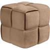 CLP Poggiapiedi Forinta in Velluto a Coste, Forma Quadrata Imbottita, Design Moderno Beige, Ideale per Soggiorno e Camera da Letto, Colore:Tortora