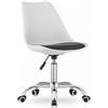 NMK HOME Sedie Ufficio Girevole con Ruote 360 ° - Sedia Scrivania Regolabile in Altezza - Montaggio Semplice e Base Cromata