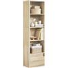 eSituro Libreria 4 Scomparti 1 Armadietto 34x24x132 cm Rovere Chiaro
