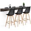 Mobili Fiver, Mensolone Da Bar Evolution 180x40, Noce Scuro, Tavolo a muro sospeso per Bar e Ristoranti, Cucina, Made in Italy