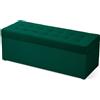 MG Design Pouf contenitore imbottito 45 × 120 cm Verde - capacità ca. 140 L, fino a 300 kg, struttura in legno massiccio, superficie opaca con trama fine, già montato e facile da pulire
