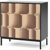 Vicco Credenza Eliza, Nero/quercia, 80 x 81.2 cm con 2 ante, Meccanismo push-to-open e superficie facile da pulire