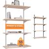 BOOMET · Set da parete con base · Colore: antracite · 46 varianti · supporto in acciaio · facile montaggio · portata fino a 55 kg (altezza scaffale: 150 cm, 3 ripiani in 80 x 40 cm)