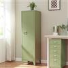 [en.casa] Armadio da Ufficio con Anta e Serratura Mobile in Acciaio per Archivio con 3 Scomparti Armadio da Spogliatoio 137 x 38 x 38 cm Verde Oliva