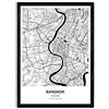Nacnic Poster Mappa di Bangkok - Thailandia. Città asiatiche Fogli con Mari e fiumi, in Colore Nero. Formato A3