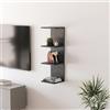 [en.casa] Mensola da Parete Sospesa con 4 Ripiani Scaffale Verticale a Muro Libreria Pensile per Libri Decorazioni Soggiorno Studio Ingresso 95x30x28 cm - Effetto Marmo Nero